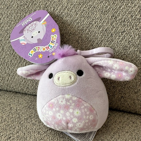 Nwt 3" Delzi the Purple Donkey Clip Squishmallows 🐣 Easter - Picture 2 of 3